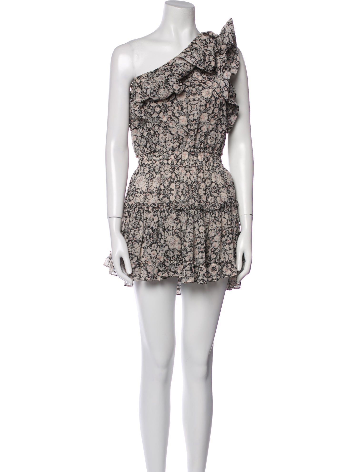 MISA Los Angeles Floral Print Knee-Length Dress