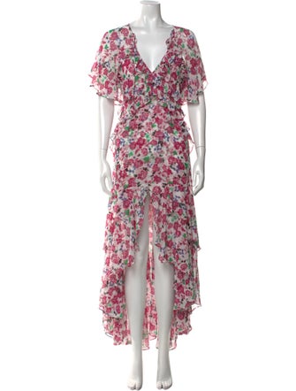 MISA Los Angeles Floral Print Long Dress