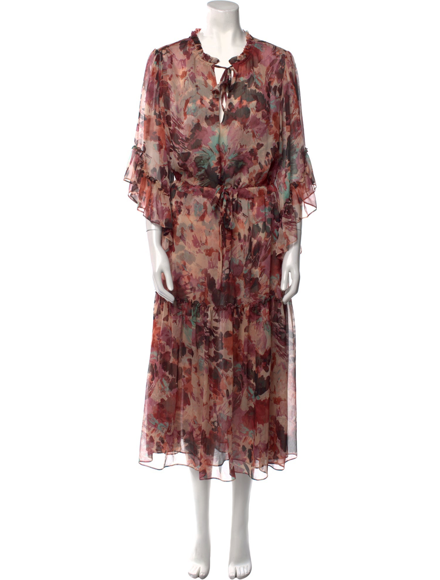 MISA Los Angeles Floral Print Long Dress