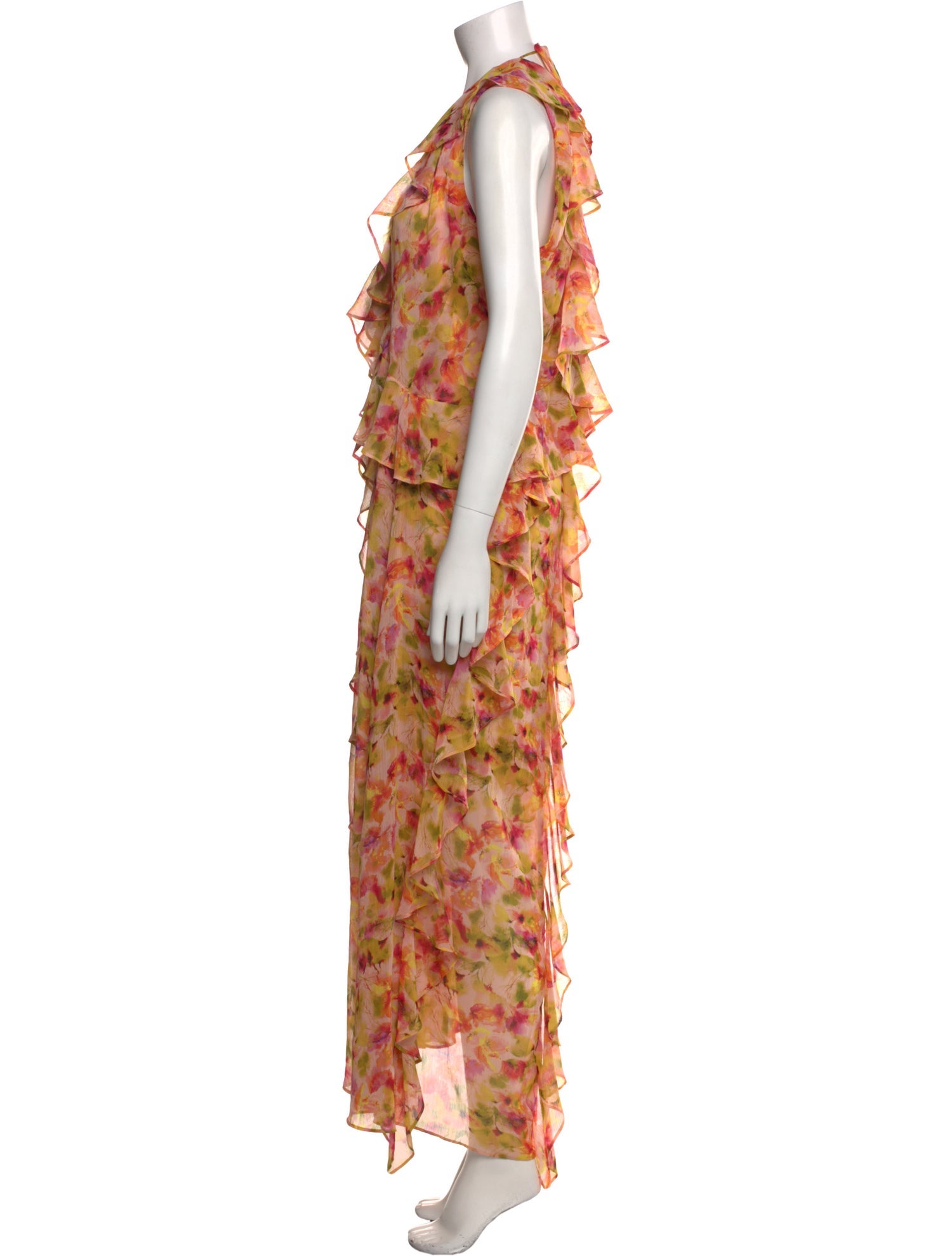 MISA Los Angeles Floral Print Long Dress