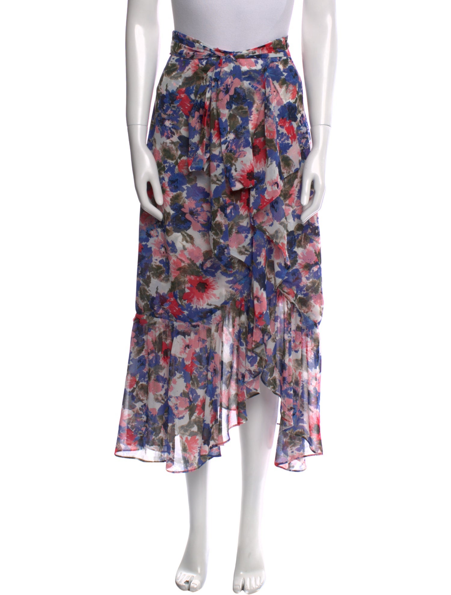 MISA Los Angeles Floral Print Midi Length Skirt