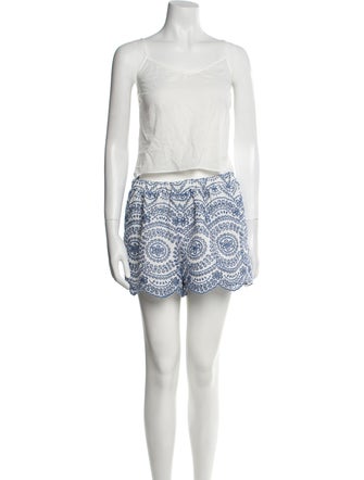 MISA Los Angeles Patterned Eyelet Trim Short Set