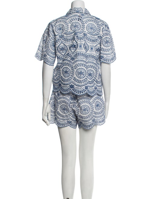MISA Los Angeles Patterned Eyelet Trim Short Set