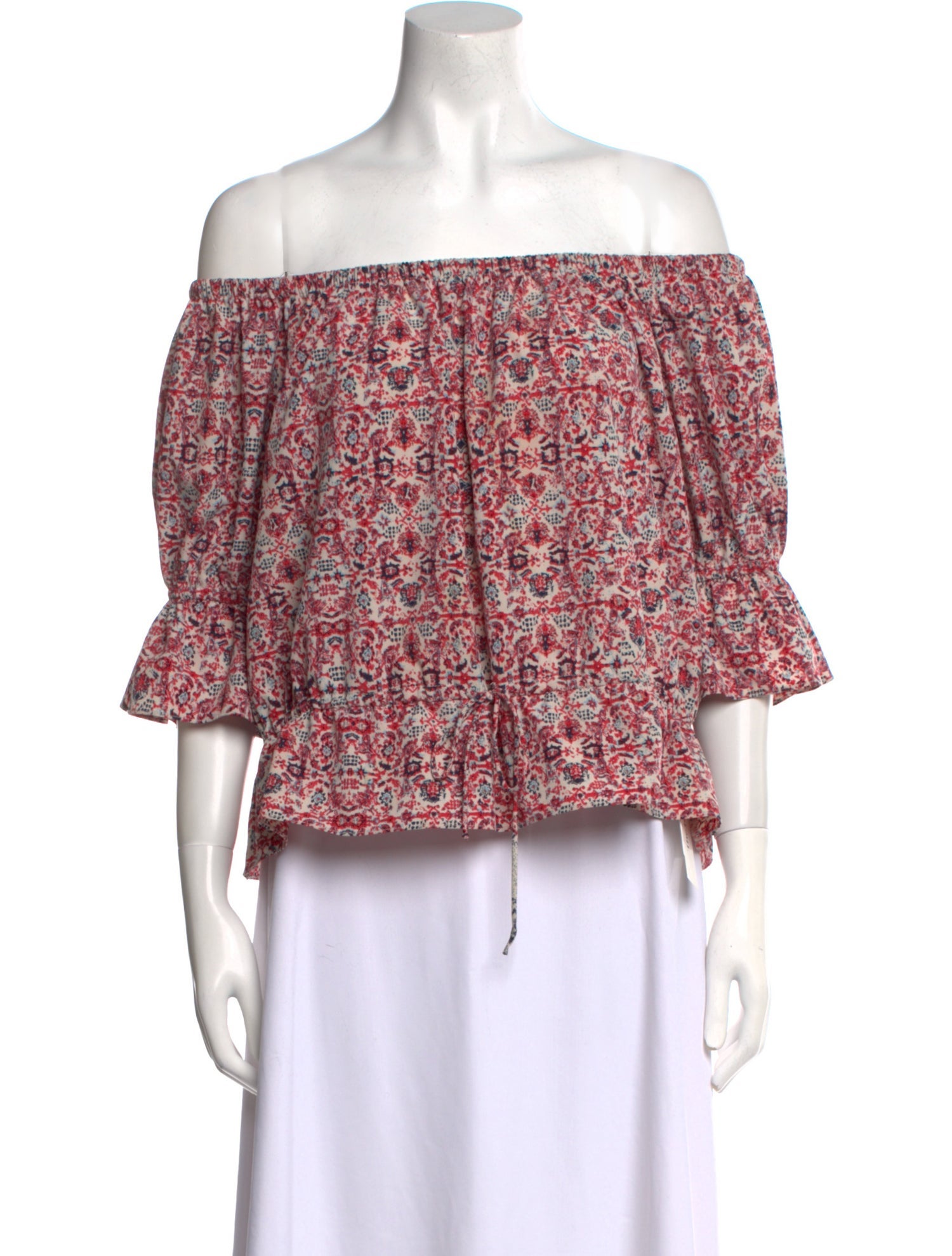 MISA Los Angeles Floral Print Off-The-Shoulder Blouse