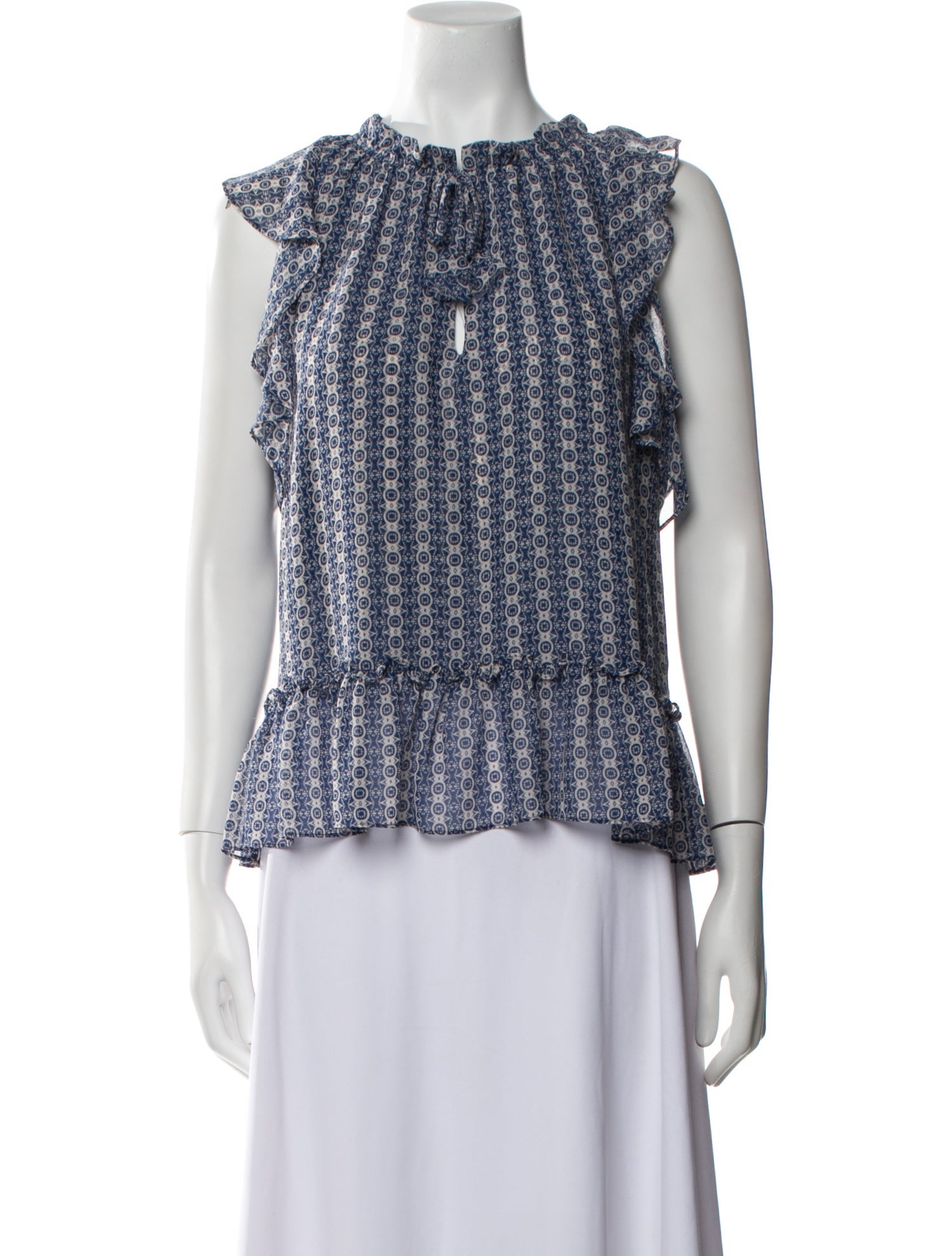 MISA Los Angeles Printed Crew Neck Blouse