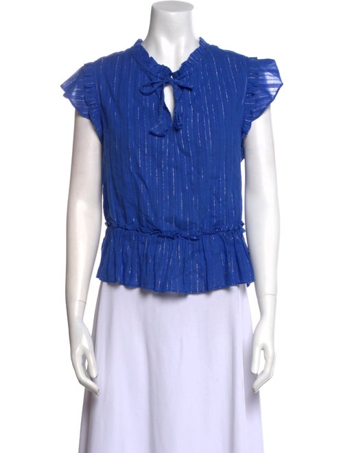 MISA Los Angeles V-Neck Short Sleeve Blouse