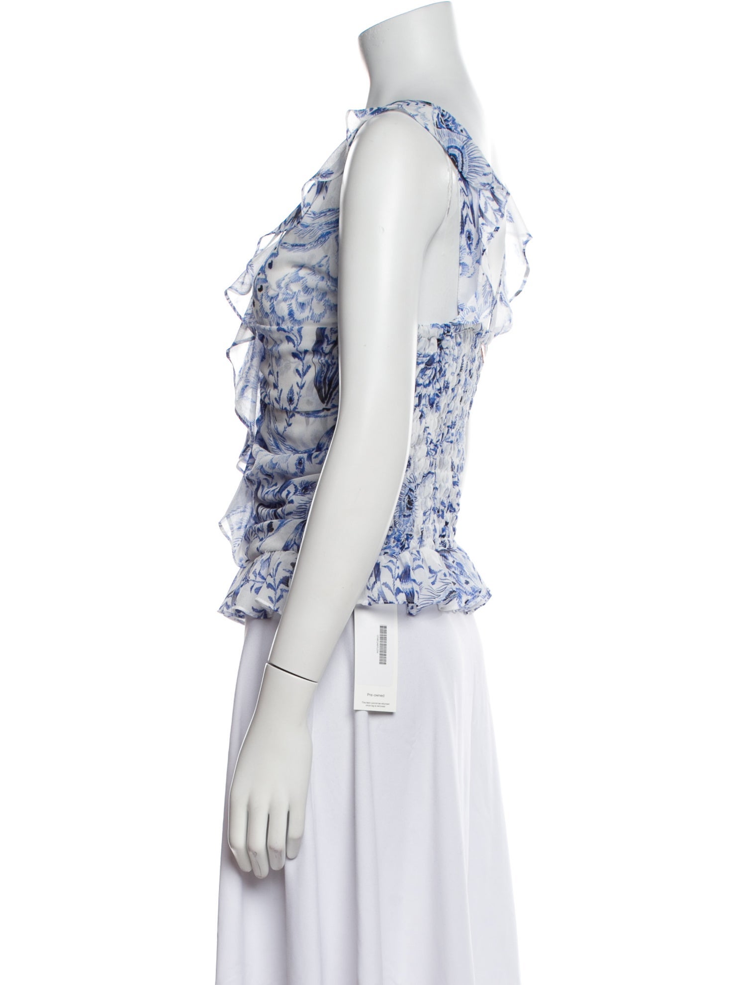 MISA Los Angeles Floral Print V-Neck Crop Top