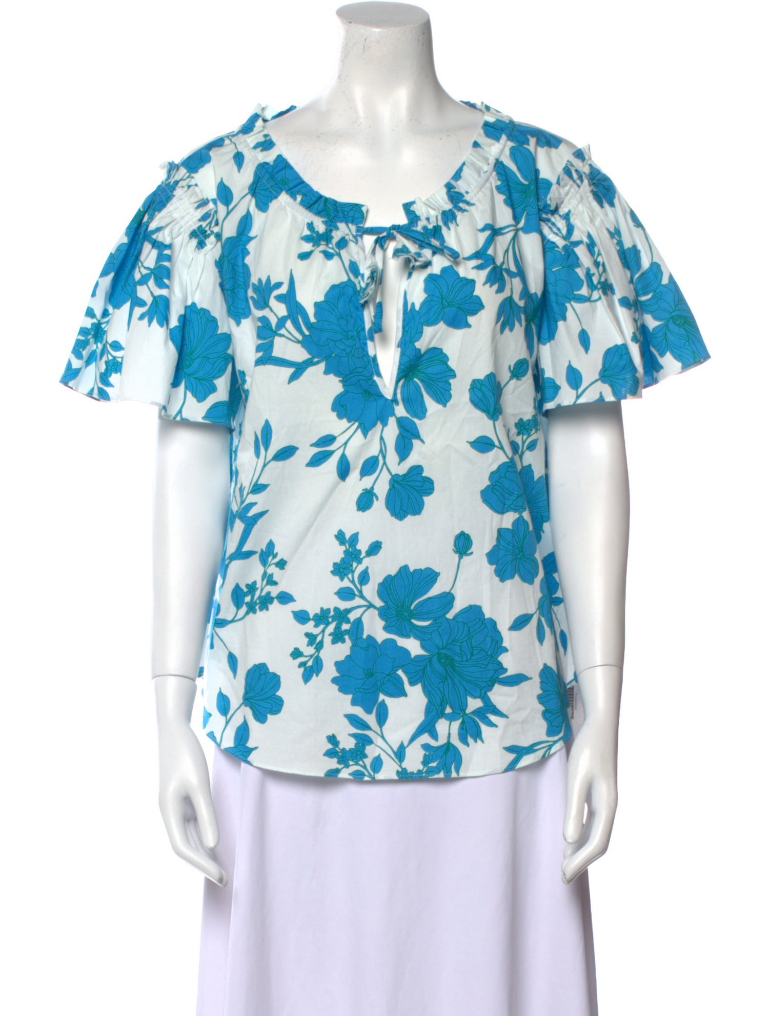 MISA Los Angeles Floral Print Scoop Neck T-Shirt