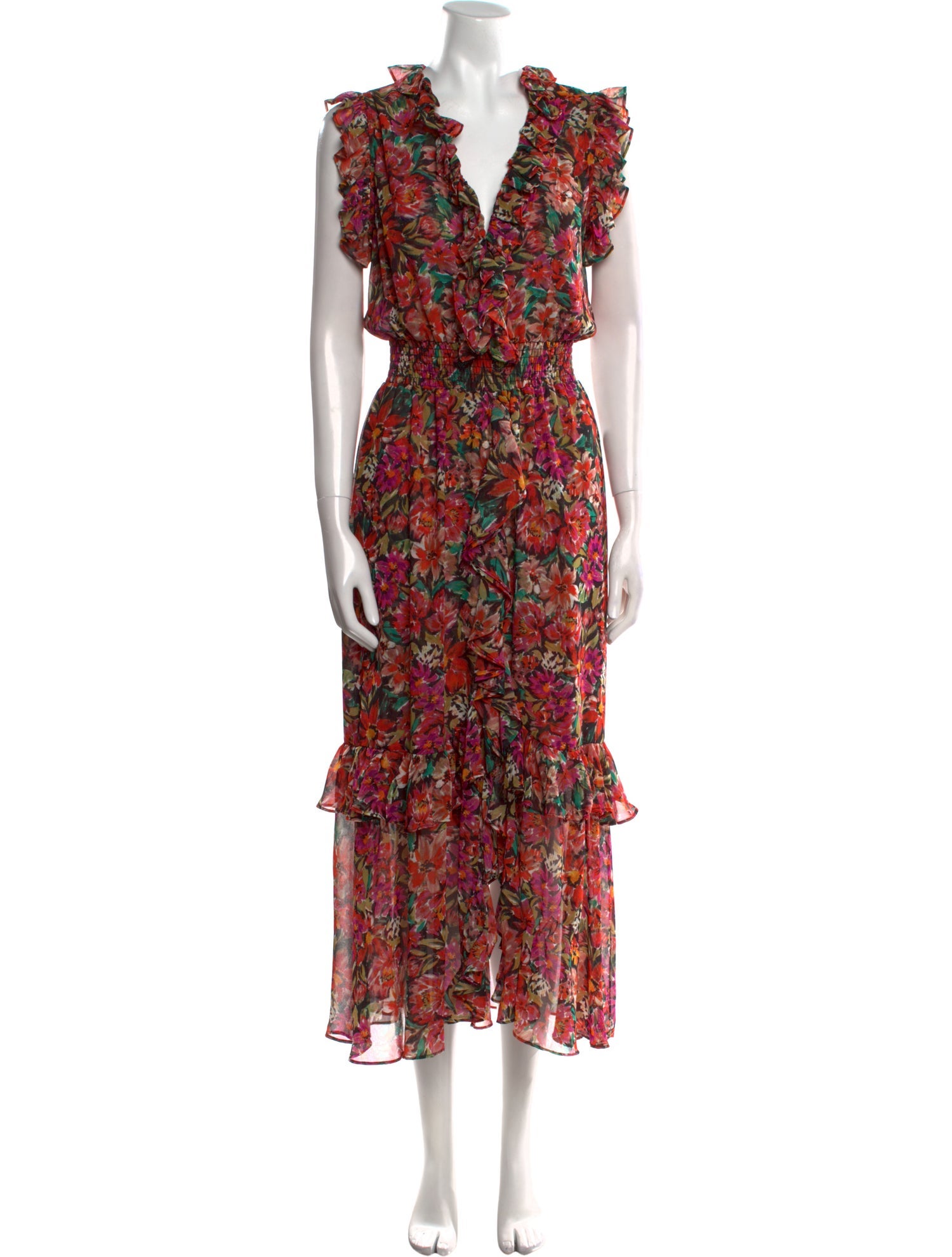 MISA Los Angeles Floral Print Long Dress
