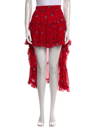 MISA Los Angeles Floral Print Midi Length Skirt