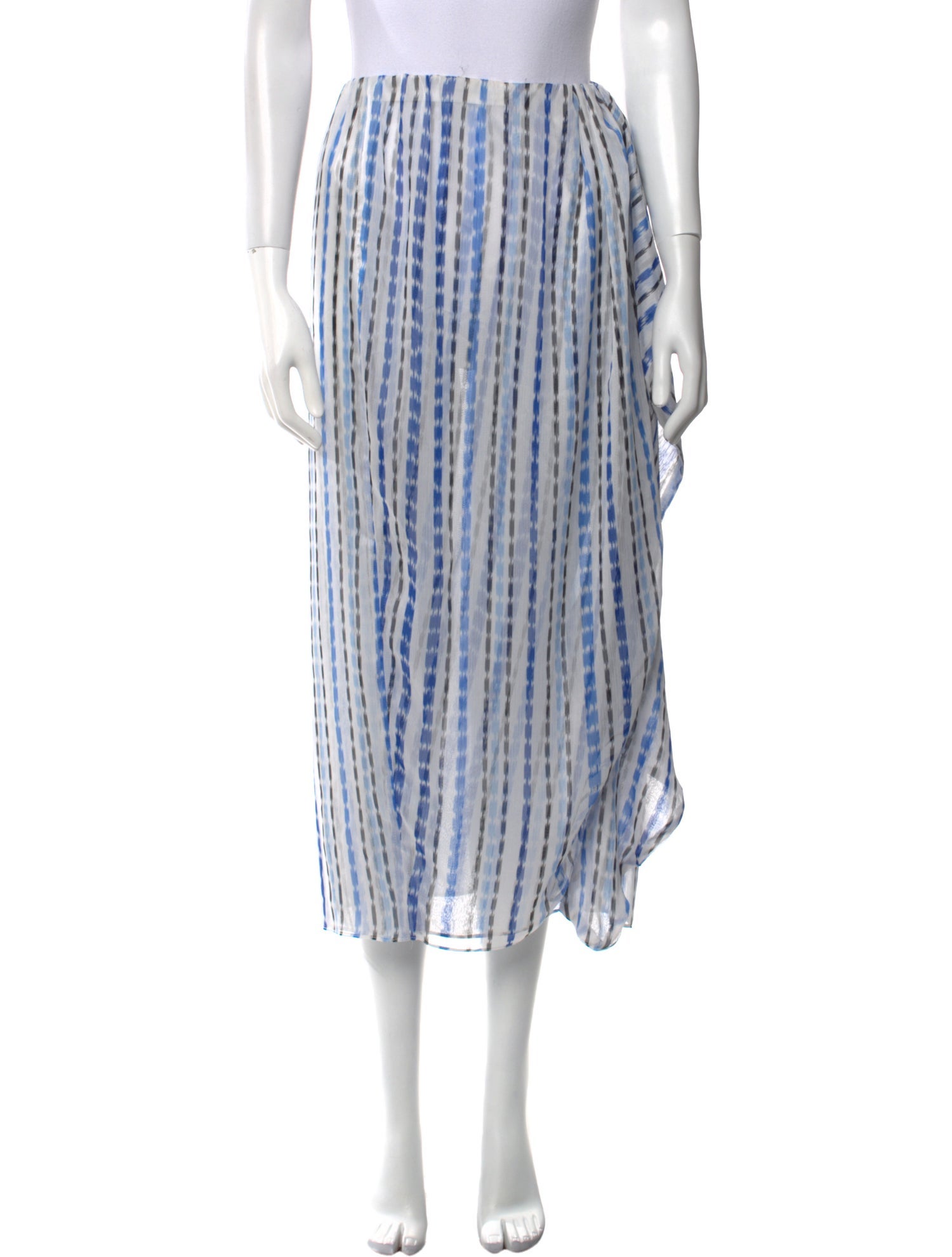 MISA Los Angeles Striped Midi Length Skirt