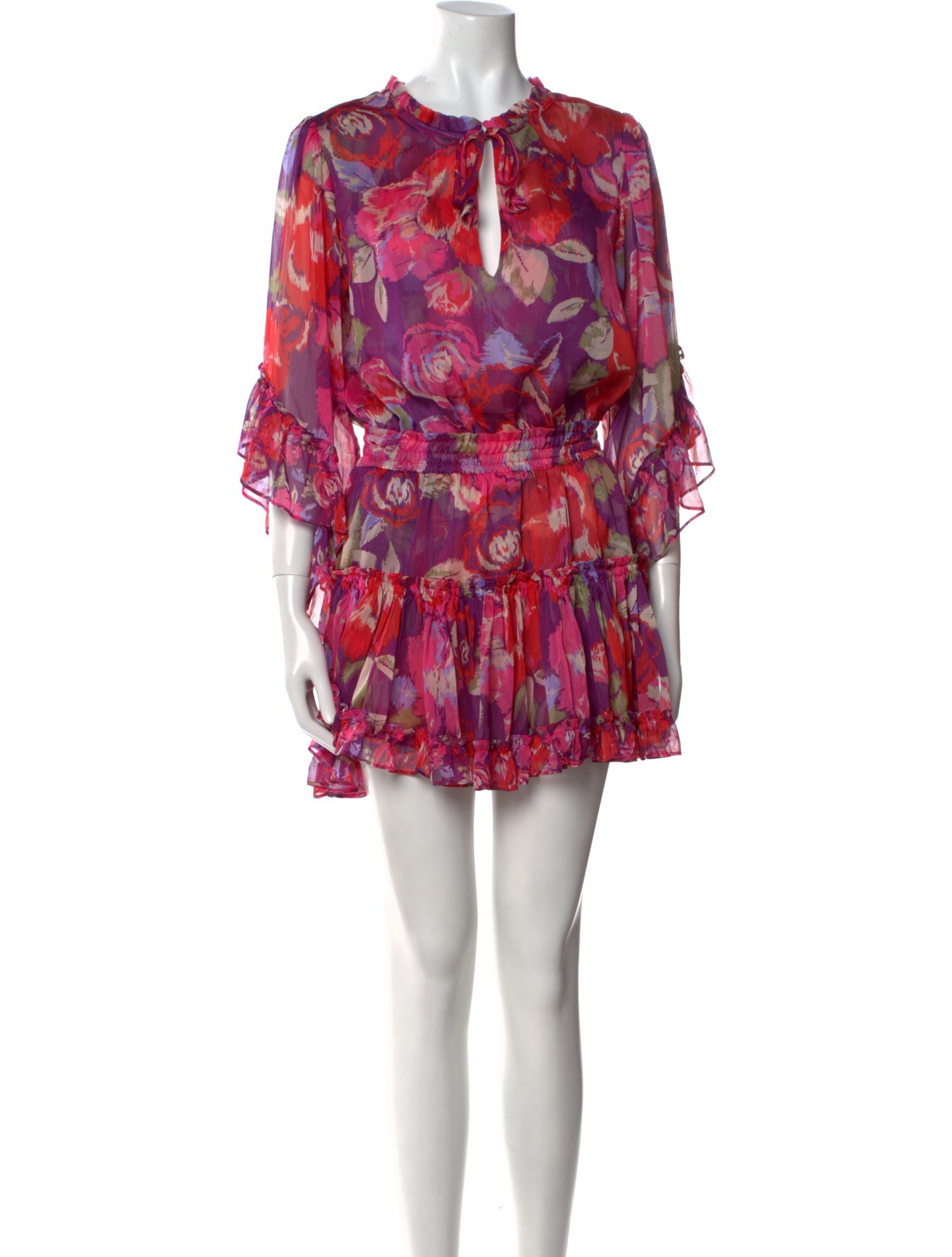 MISA Los Angeles Floral Print Mini Dress
