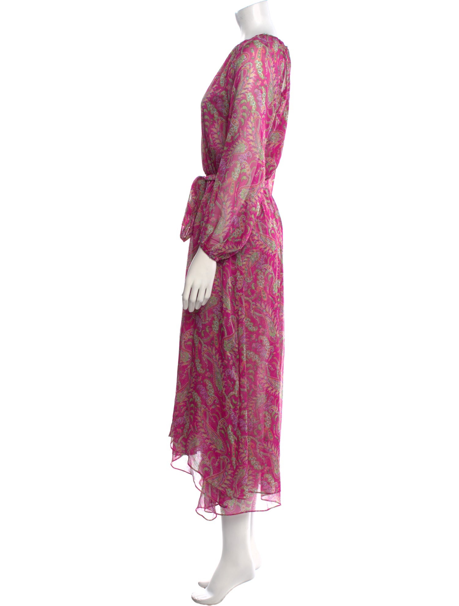 MISA Los Angeles Paisley Print Long Dress