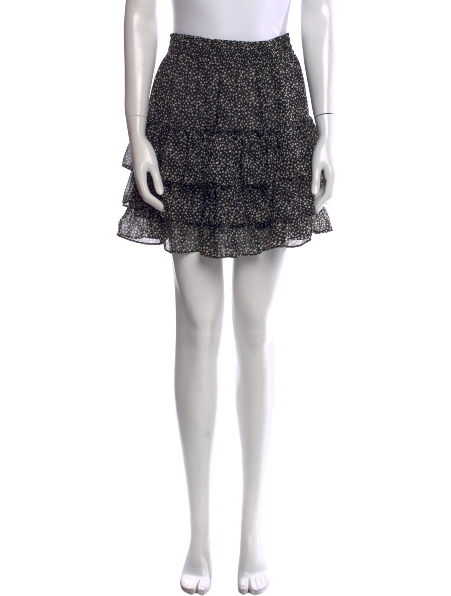 MISA Los Angeles Polka Dot Print Knee-Length Skirt