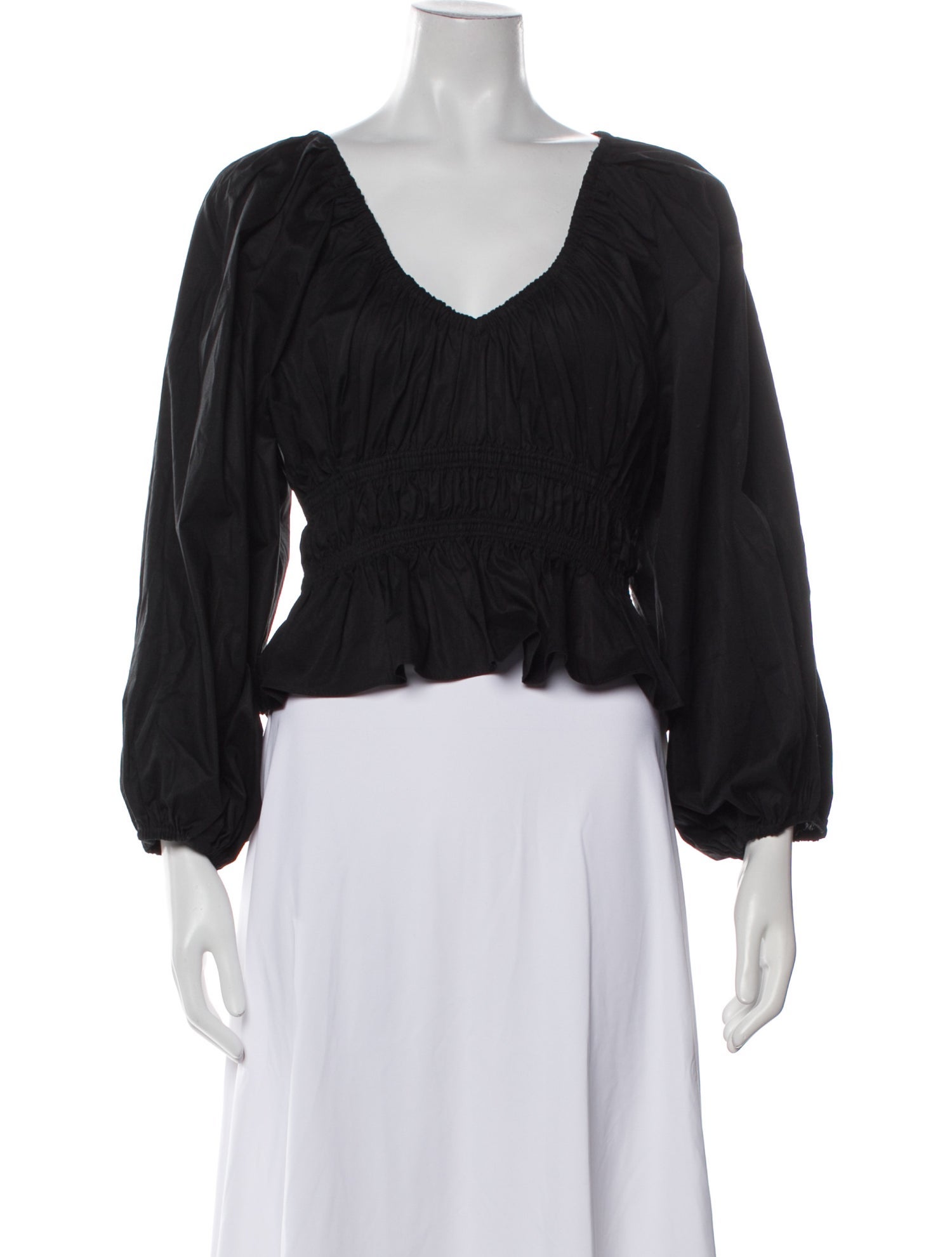 MISA Los Angeles V-Neck Long Sleeve Crop Top