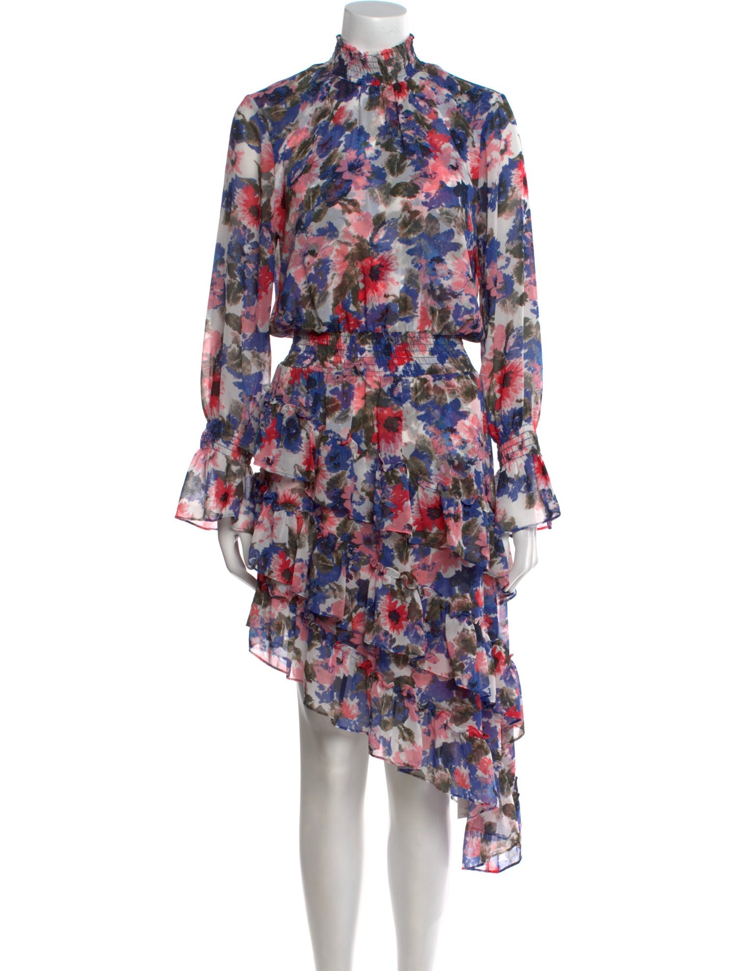 MISA Los Angeles Floral Print Knee-Length Dress