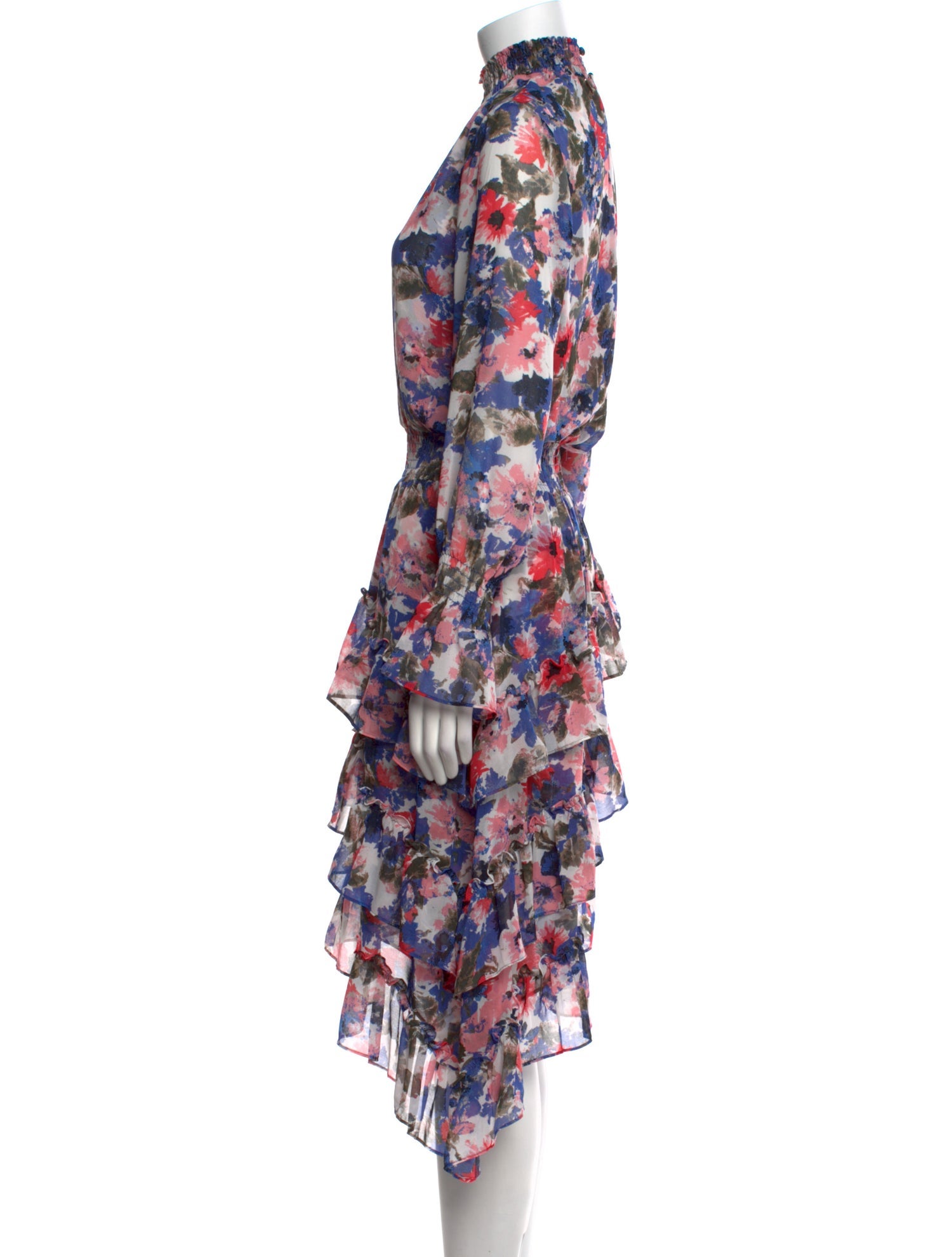 MISA Los Angeles Floral Print Knee-Length Dress