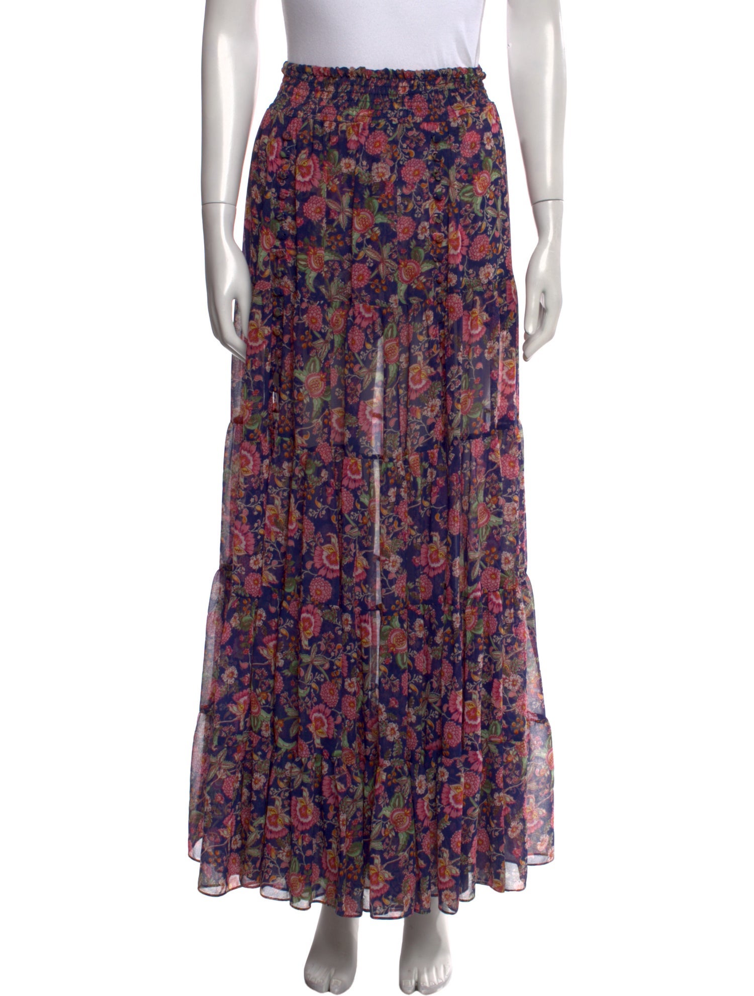 MISA Los Angeles Floral Print Long Skirt