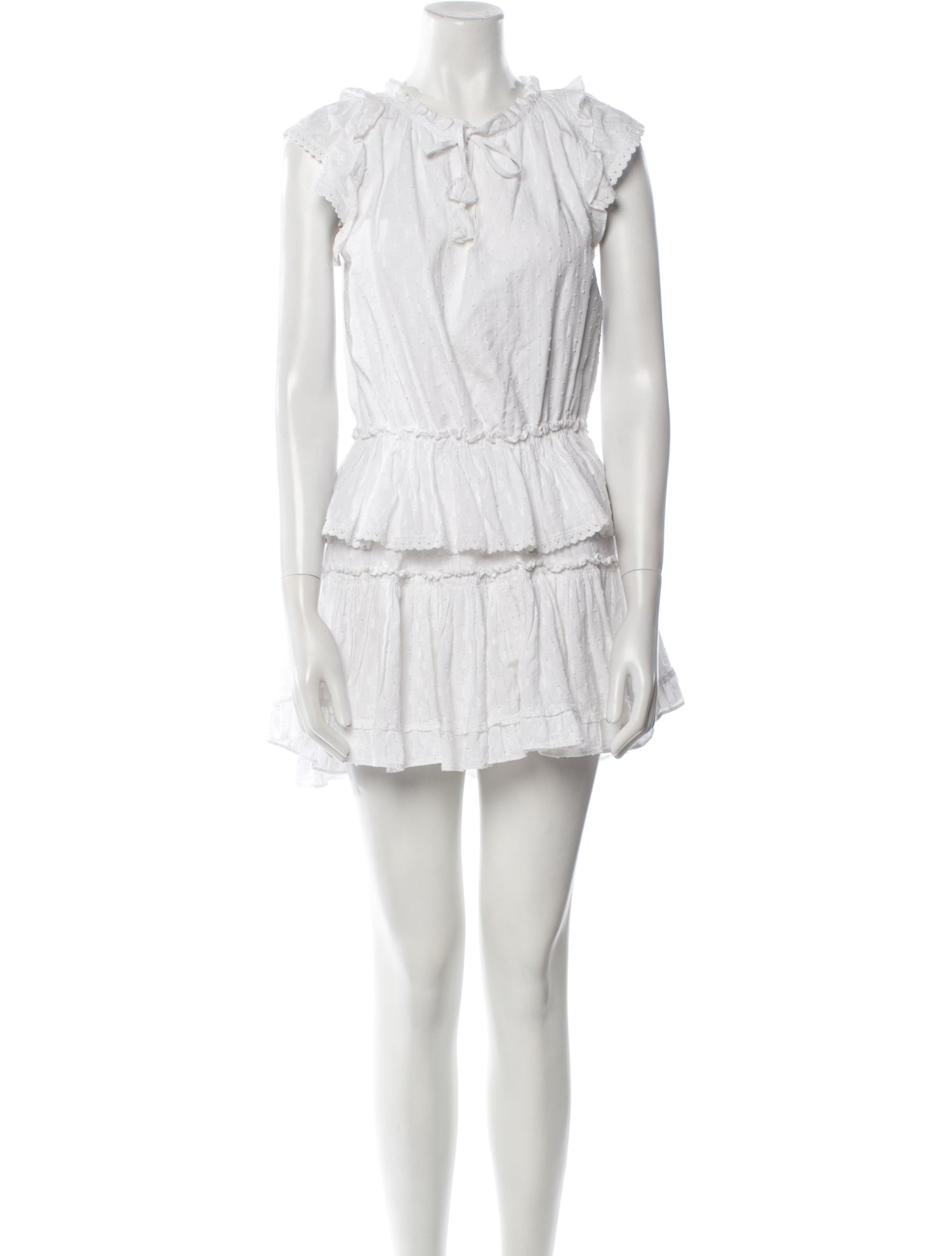 MISA Los Angeles Tie Neck Mini Dress