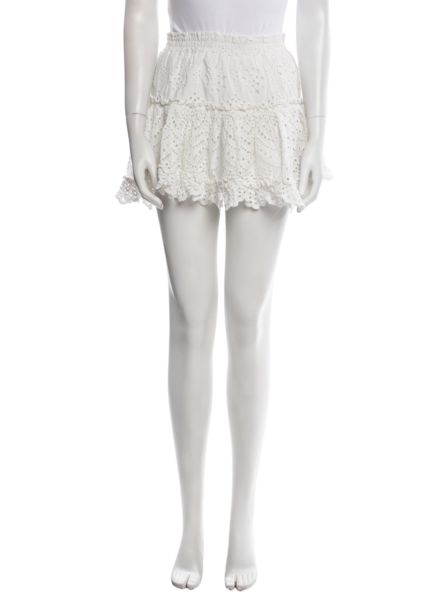 MISA Los Angeles Lace Pattern Mini Skirt