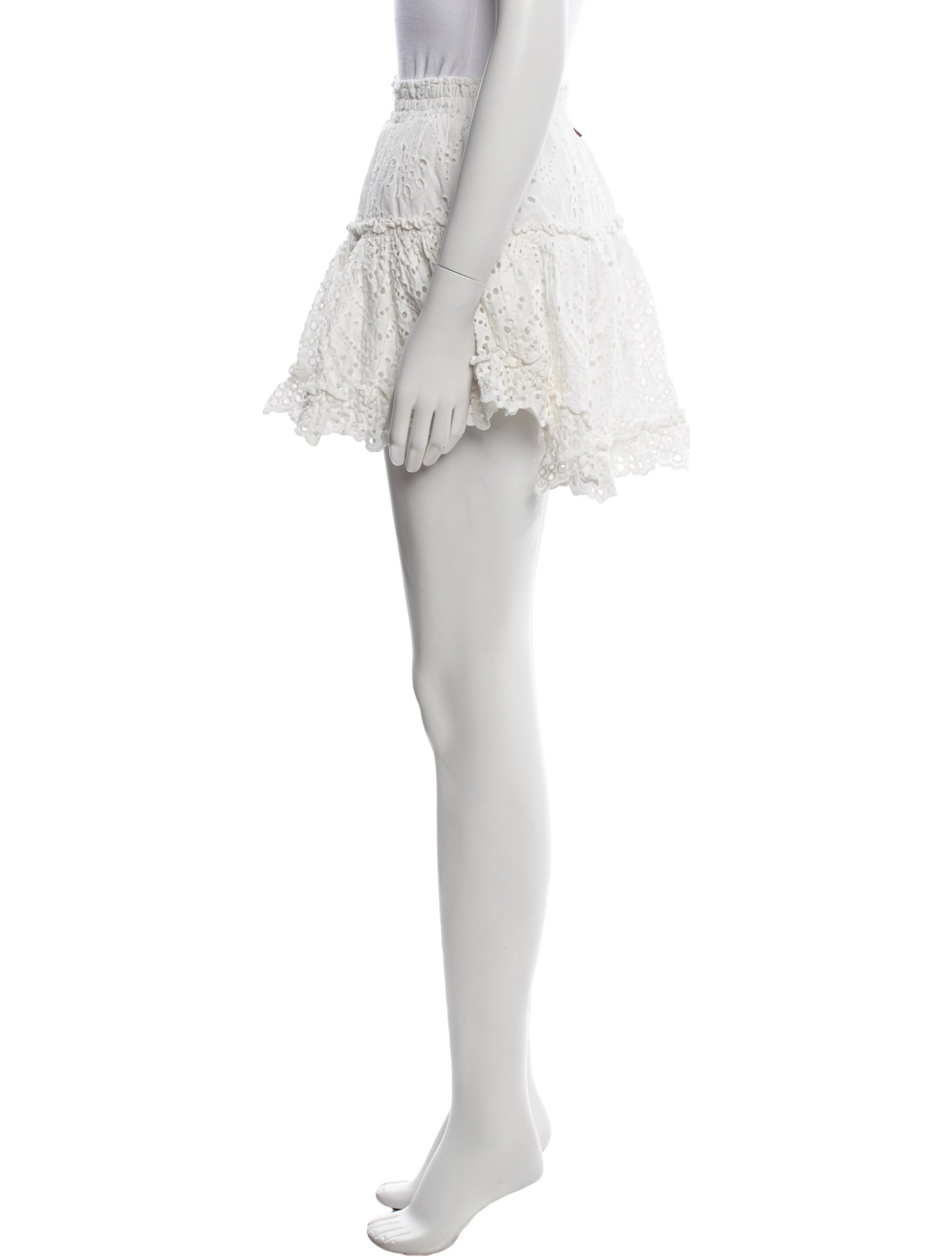 MISA Los Angeles Lace Pattern Mini Skirt