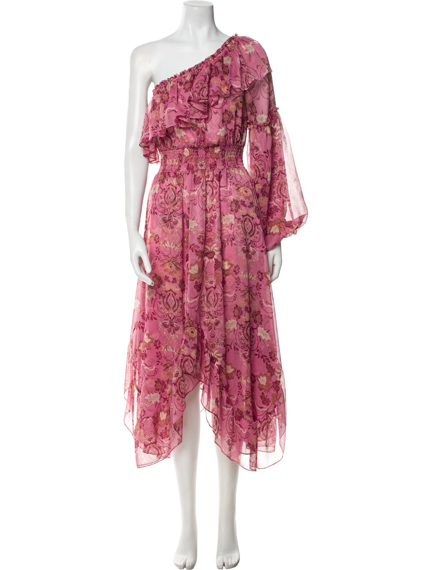 MISA Los Angeles Floral Print Midi Length Dress