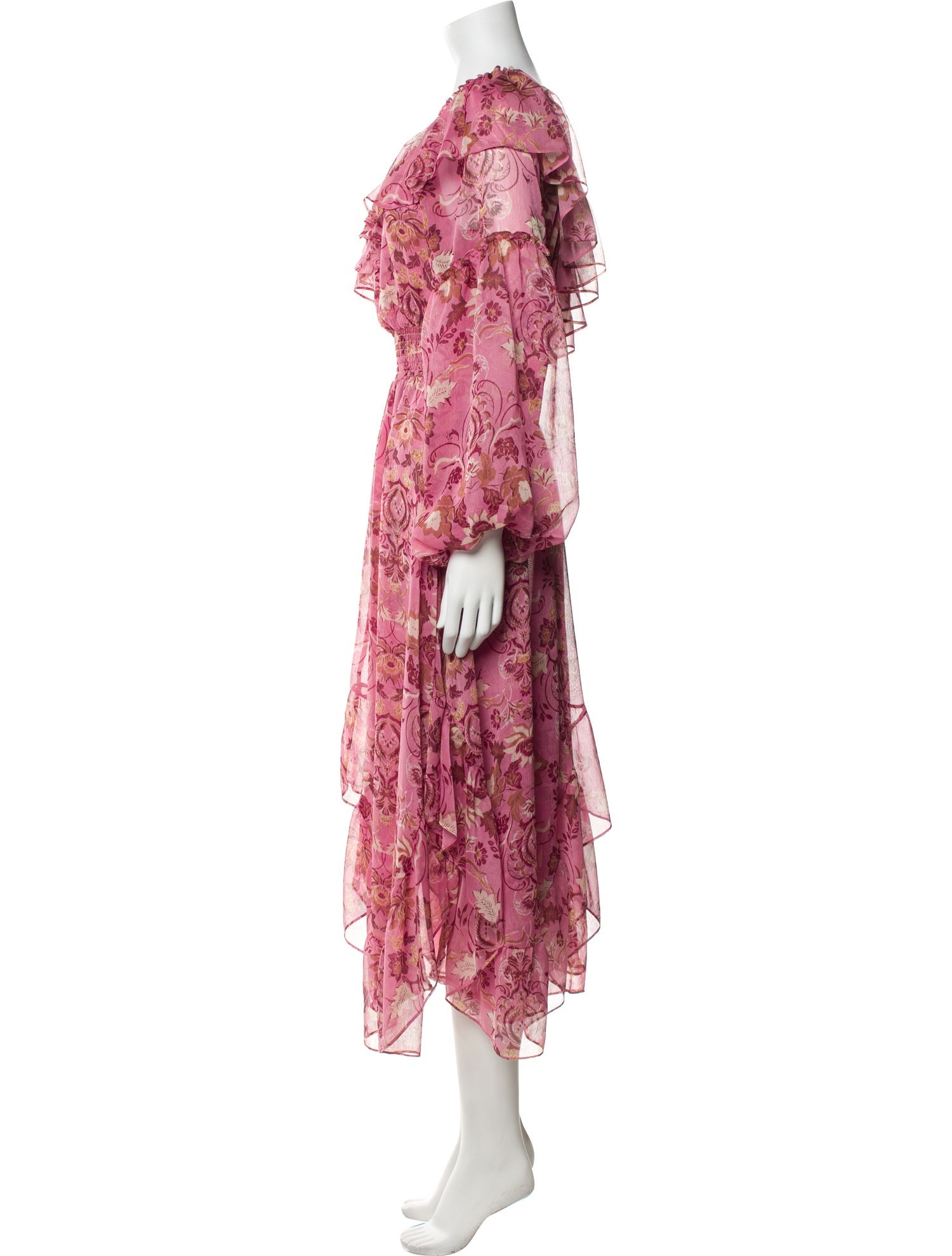 MISA Los Angeles Floral Print Midi Length Dress