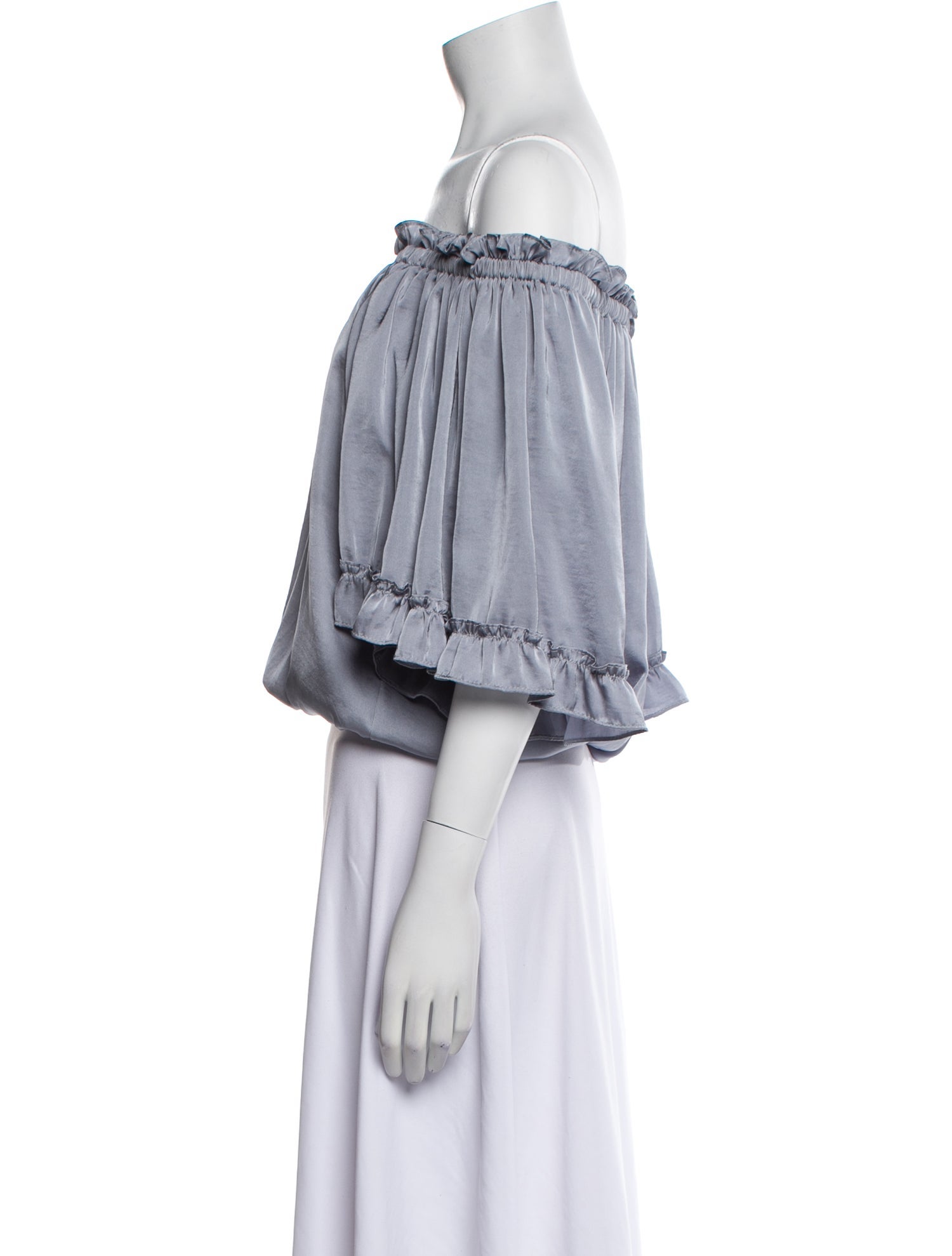 MISA Los Angeles Off-The-Shoulder Three-Quarter Sleeve Crop Top