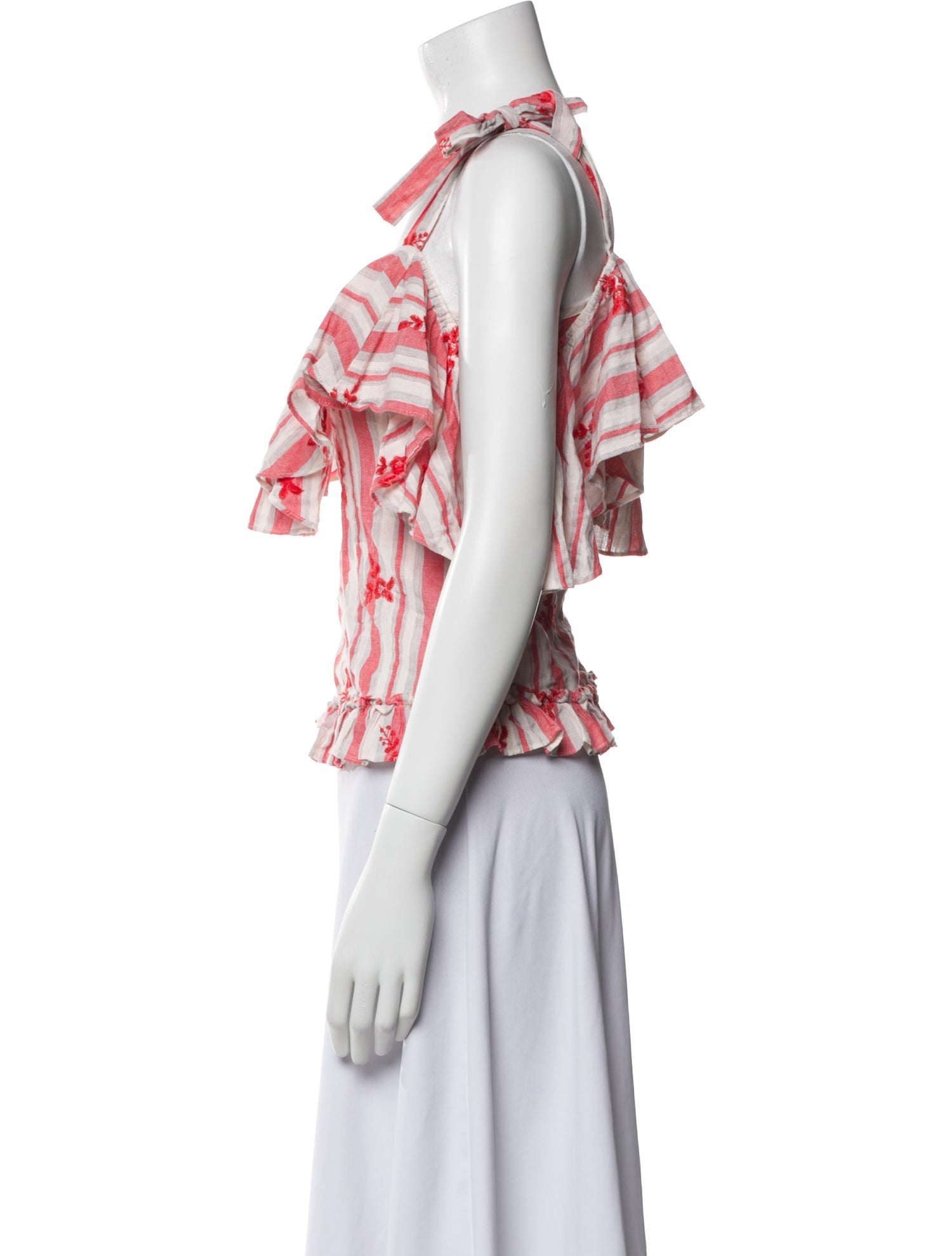 MISA Los Angeles Printed Square Neckline Blouse