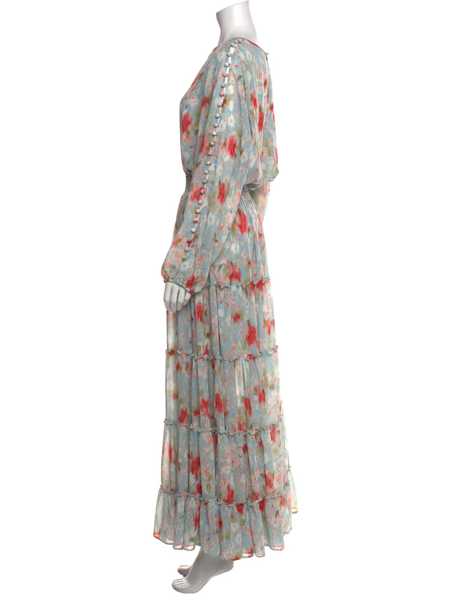 MISA Los Angeles Floral Print Long Dress