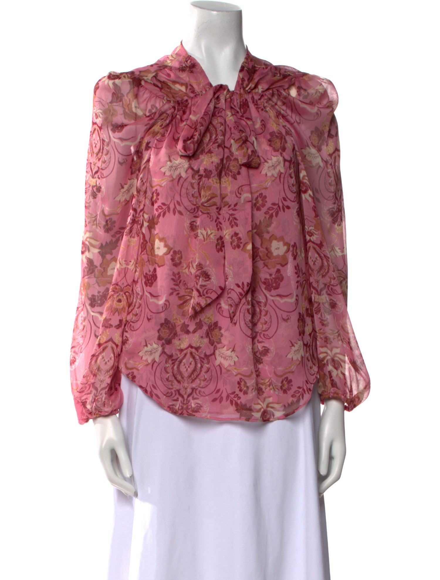 MISA Los Angeles Floral Print V-Neck Blouse