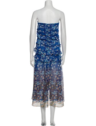 MISA Los Angeles Floral Print Midi Length Dress