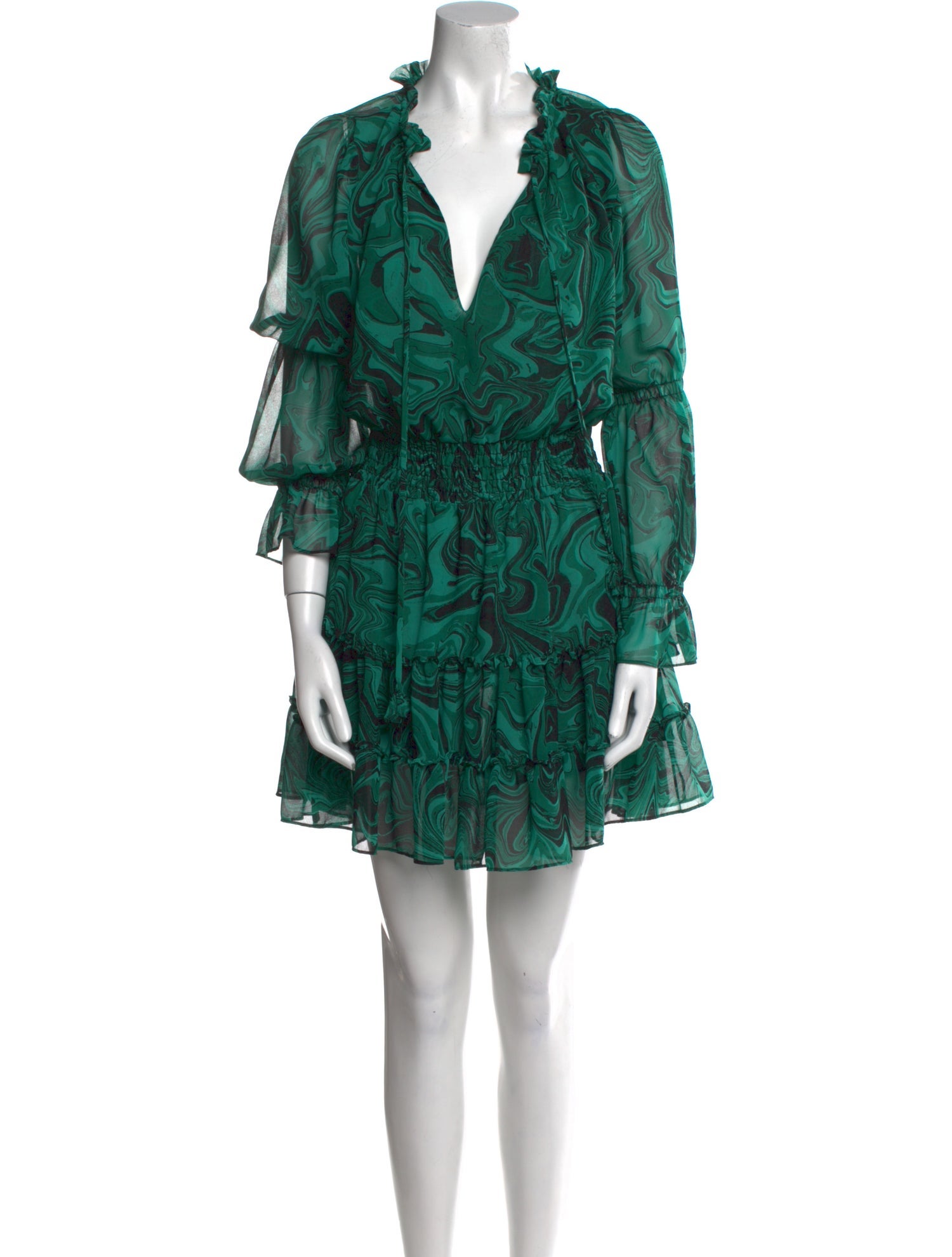 green emerald velvet dress Misa Women's Evie Dress, Rattan Tile, Green, Print, L at Amazon Women's  Clothing store main image 1