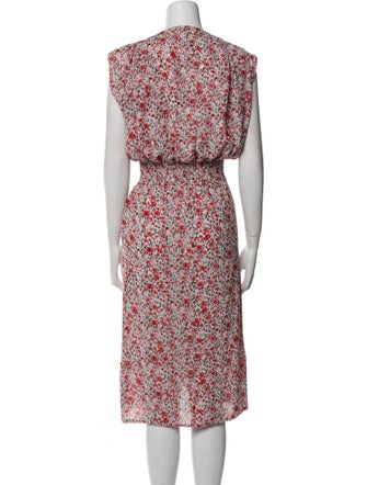 MISA Los Angeles Floral Print Midi Length Dress