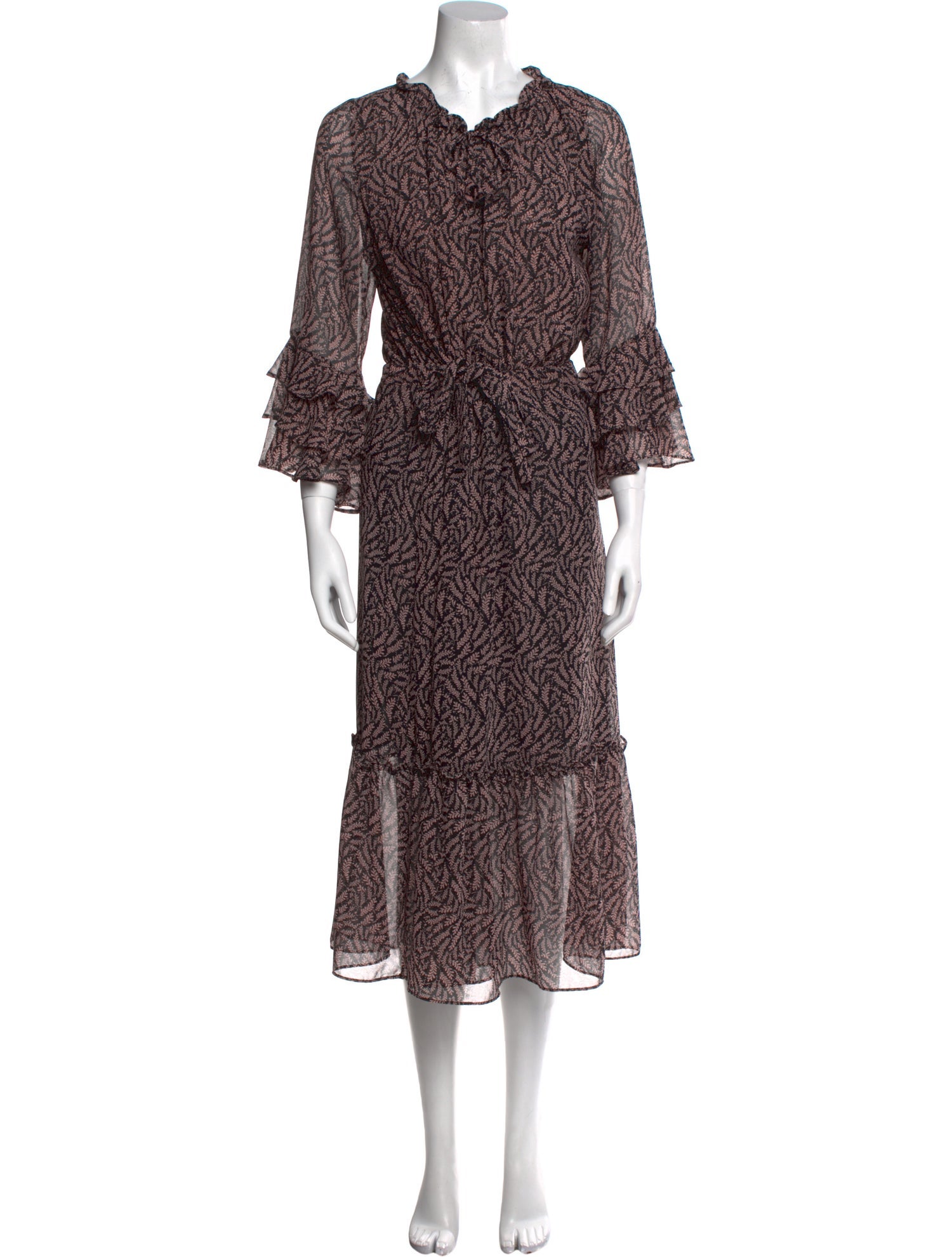 MISA Los Angeles Printed Midi Length Dress