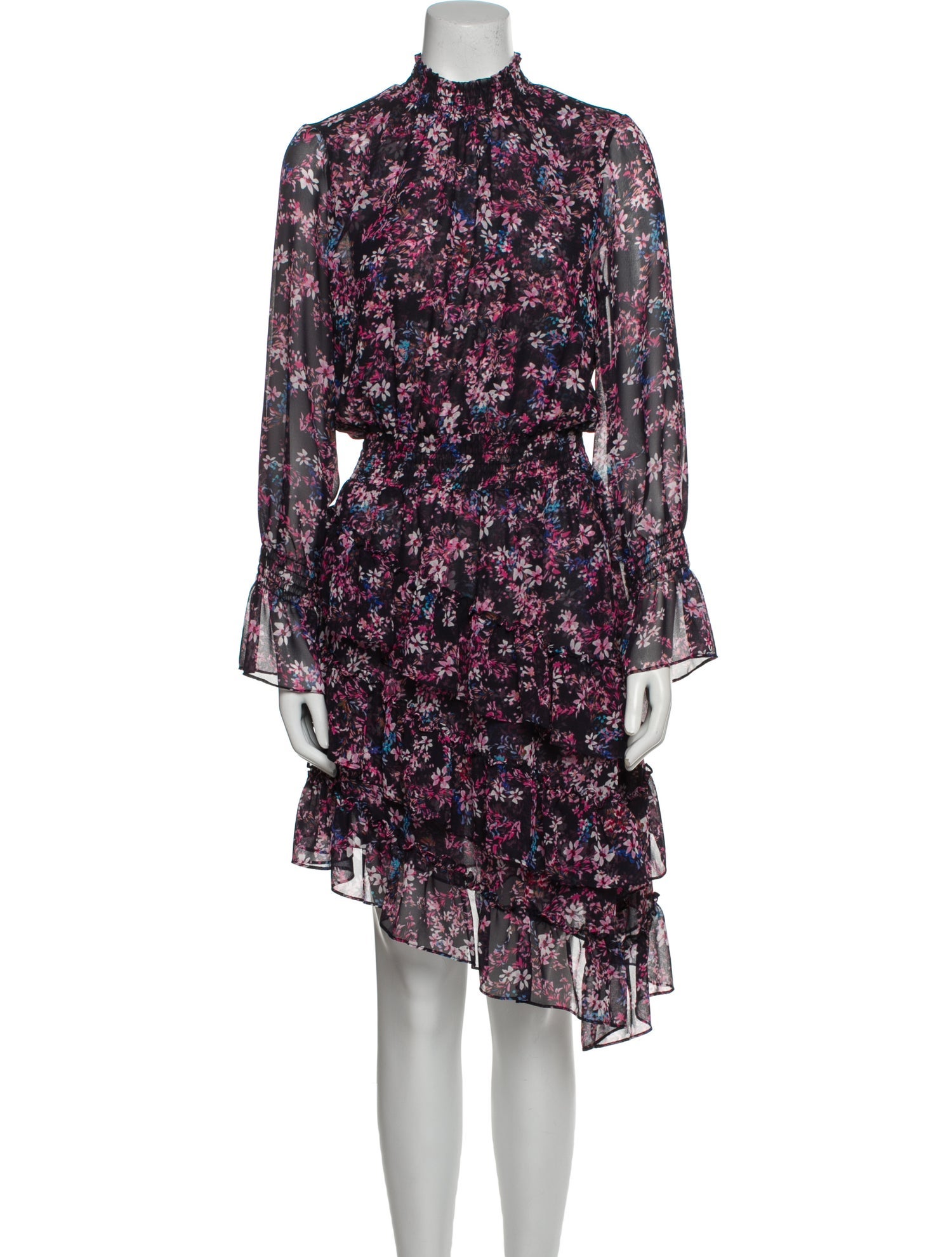 MISA Los Angeles Floral Print Knee-Length Dress