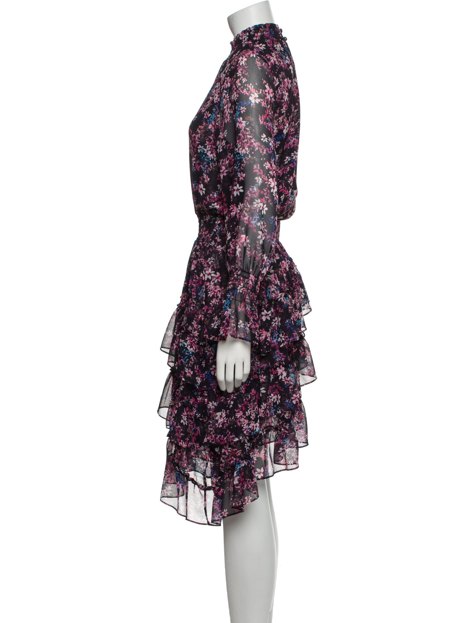 MISA Los Angeles Floral Print Knee-Length Dress