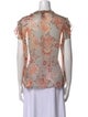 MISA Los Angeles Paisley Print V-Neck Blouse