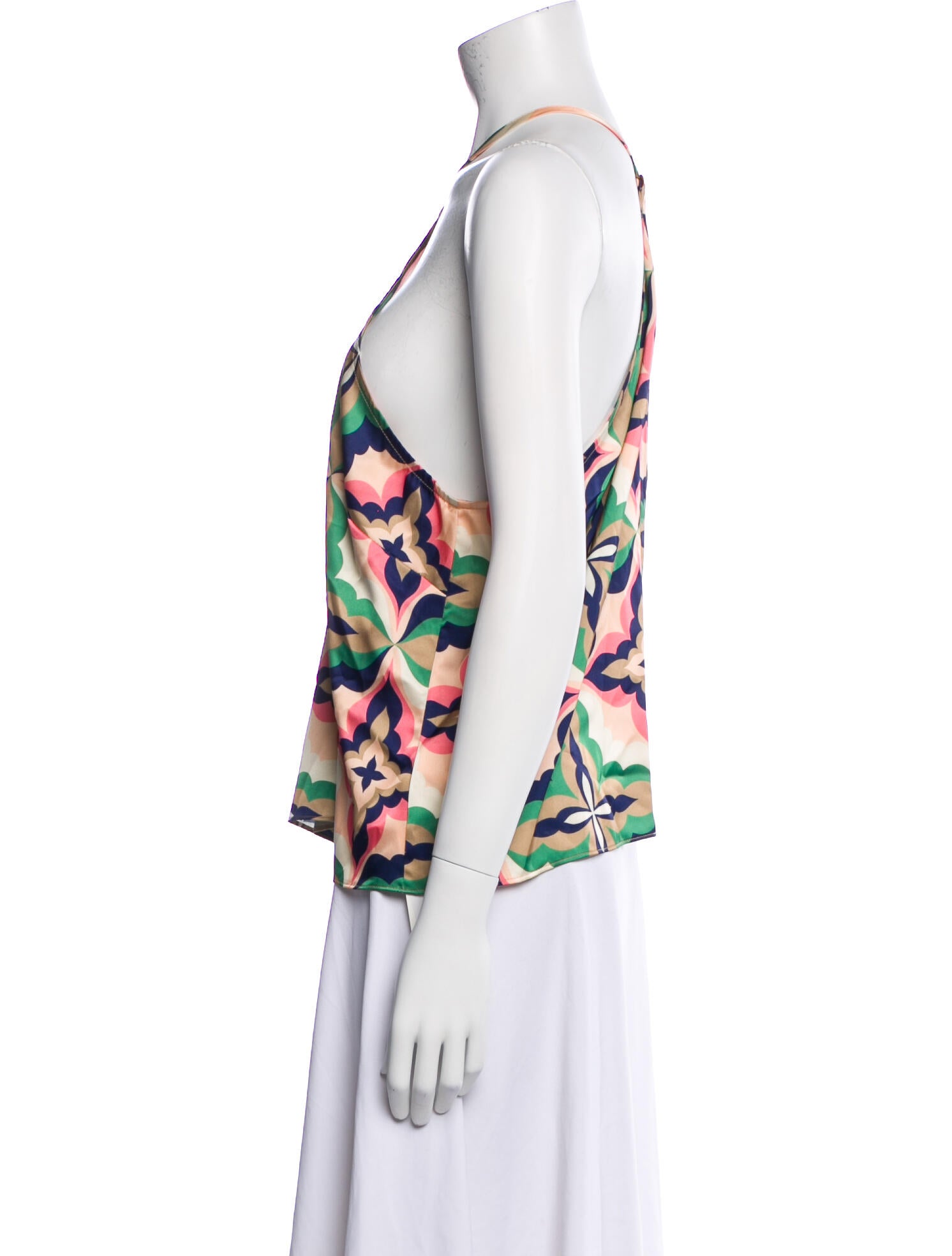 MISA Los Angeles Floral Print Halterneck Blouse