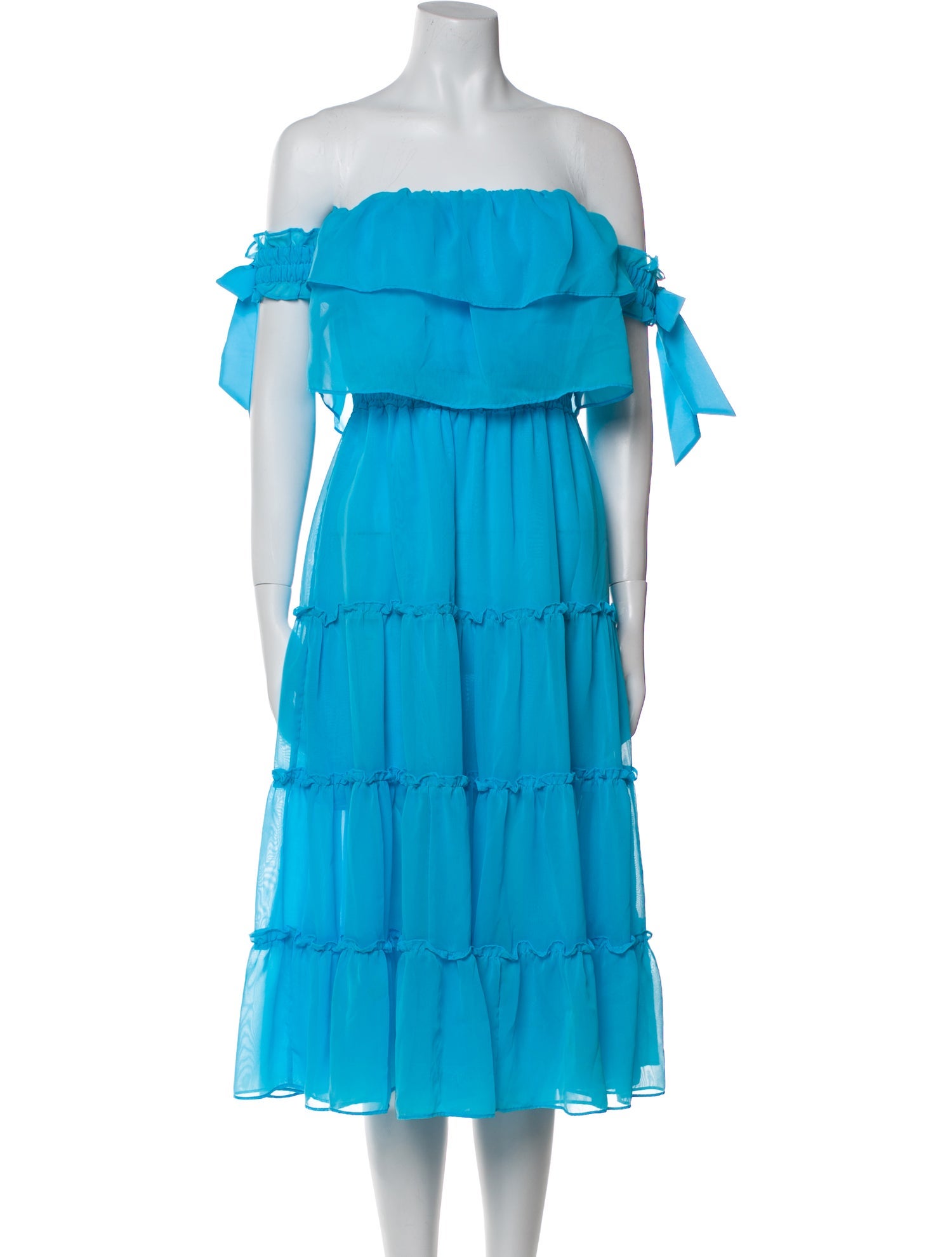 MISA Los Angeles Off-The-Shoulder Midi Length Dress