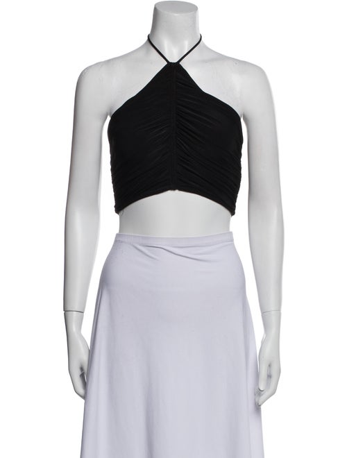 MISA Los Angeles Halterneck Sleeveless Crop Top