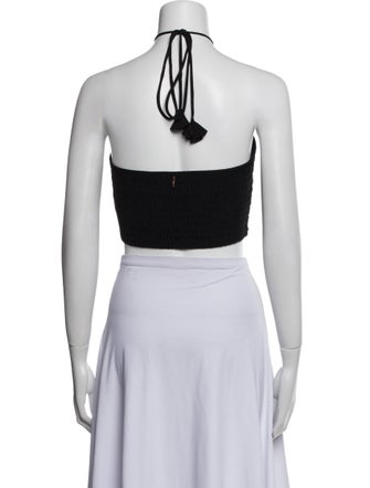 MISA Los Angeles Halterneck Sleeveless Crop Top