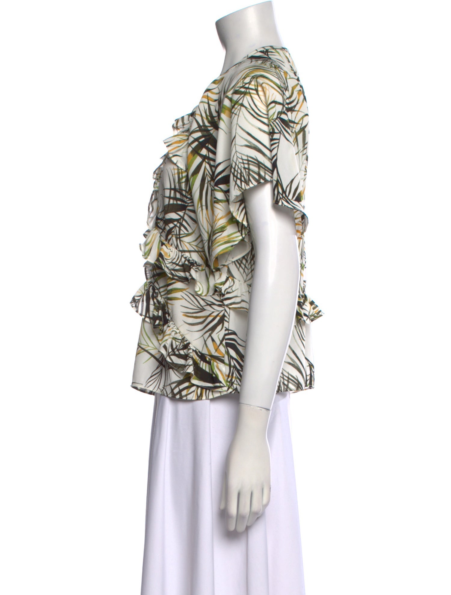 MISA Los Angeles Printed Tie Neck Blouse