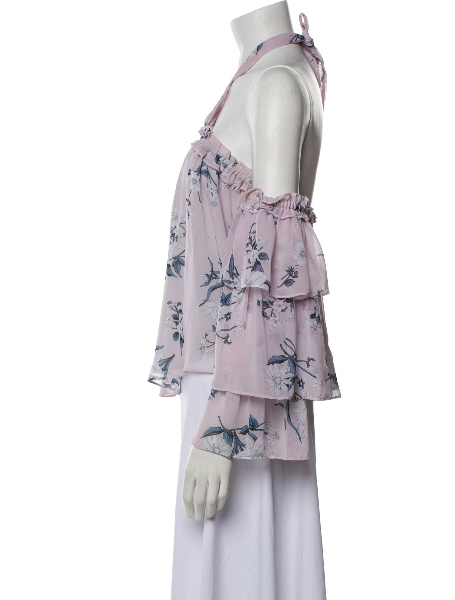 MISA Los Angeles Floral Print Off-The-Shoulder Blouse