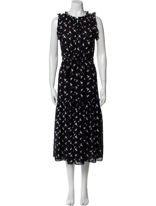 MISA Los Angeles Lace Pattern Midi Length Dress