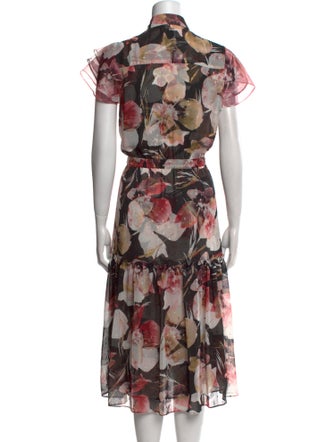 MISA Los Angeles Floral Print Midi Length Dress