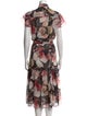 MISA Los Angeles Floral Print Midi Length Dress