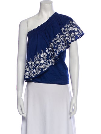 MISA Los Angeles Patterned One-Shoulder Blouse