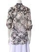 MISA Los Angeles Printed Three-Quarter Sleeve Button-Up Top