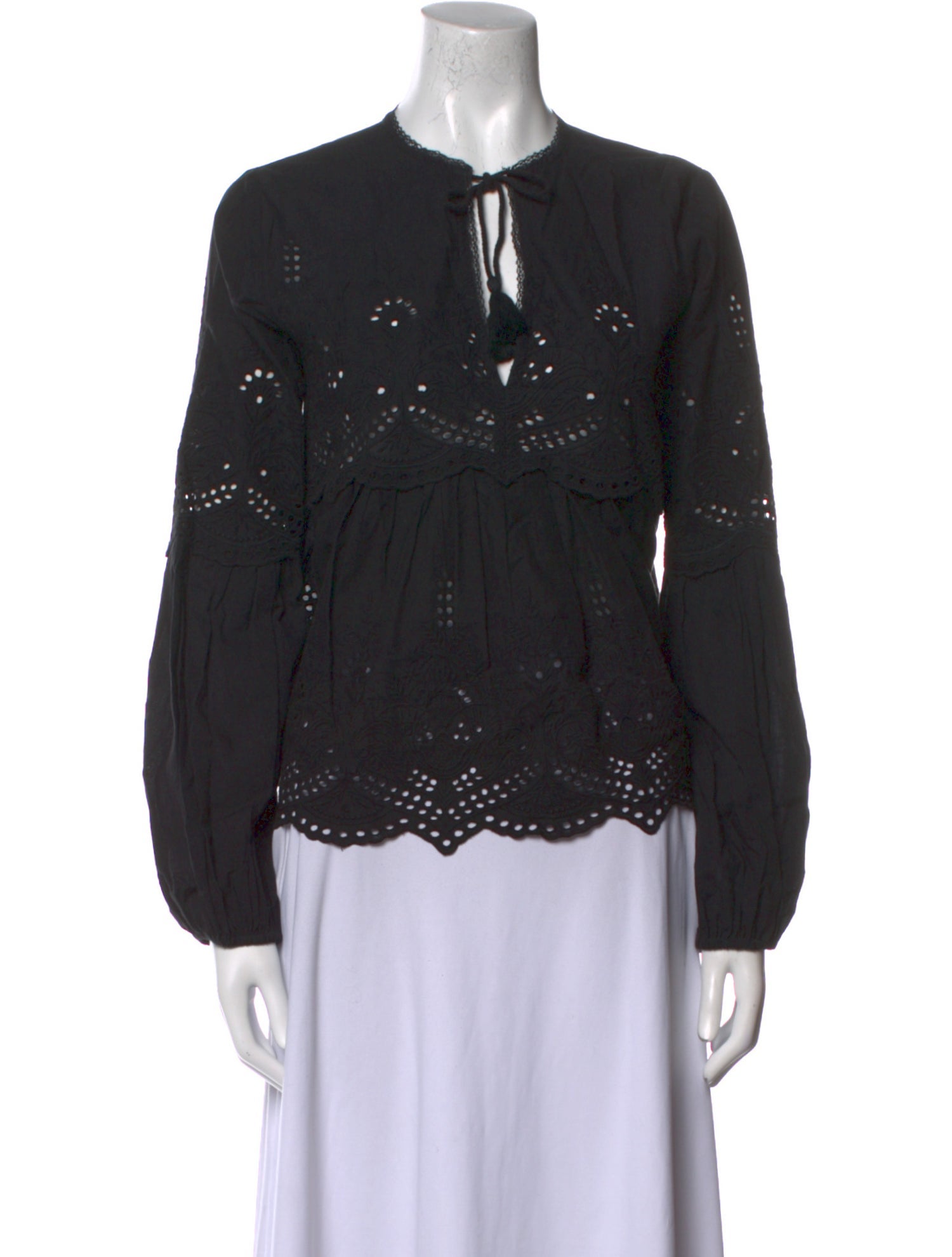 MISA Los Angeles Tie Neck Long Sleeve Blouse